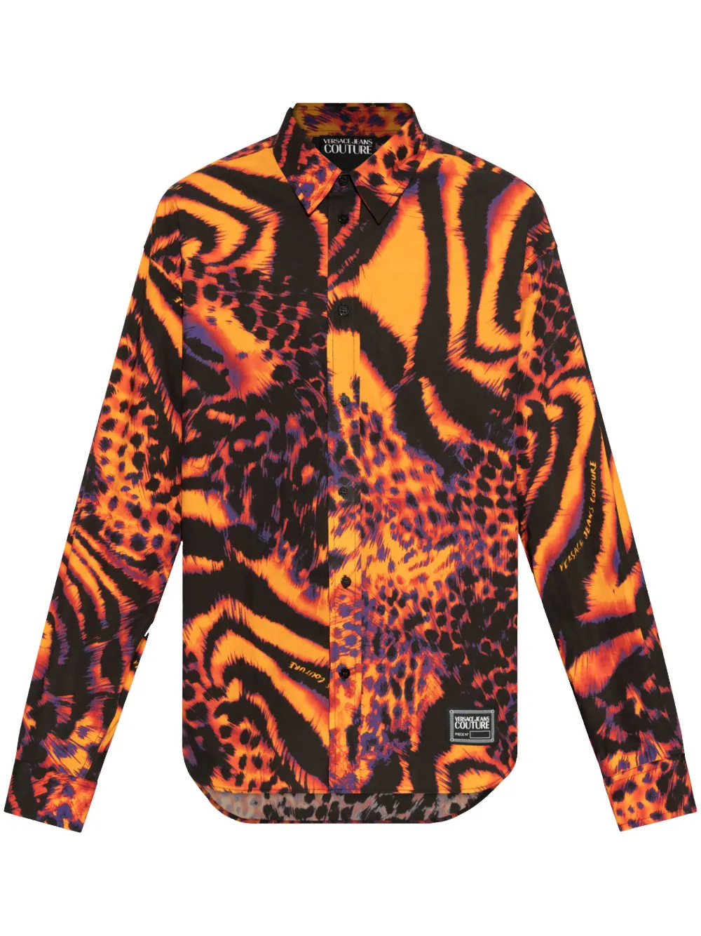 Versace Jeans Couture Overhemd met abstracte print Oranje