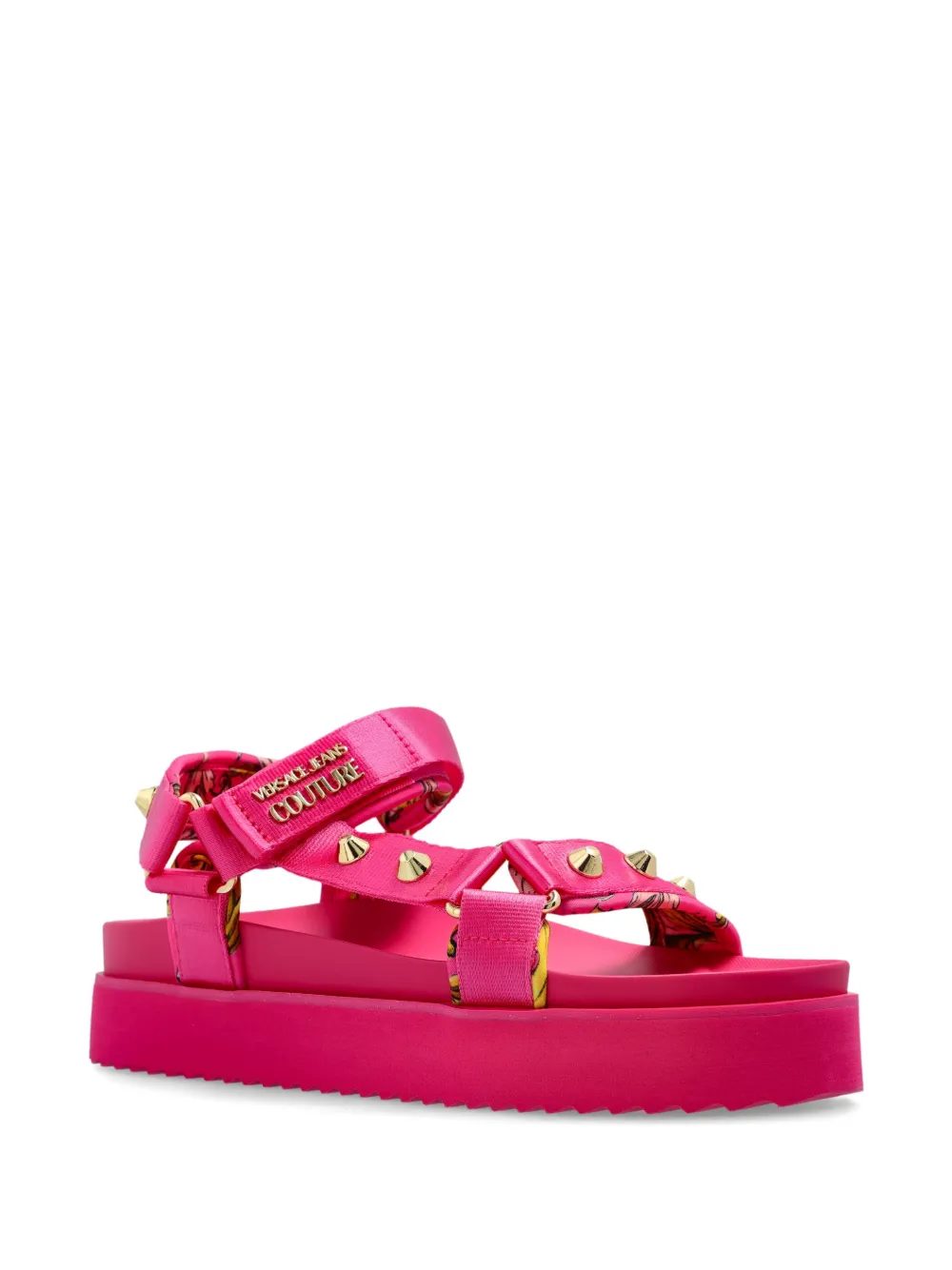 Versace Jeans Couture spike-studded sandals Pink