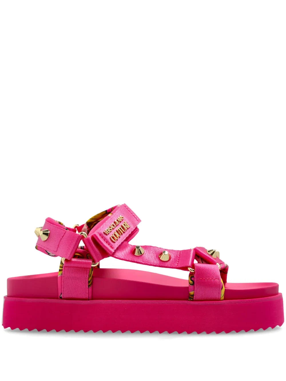 Versace Jeans Couture spike-studded sandals Pink