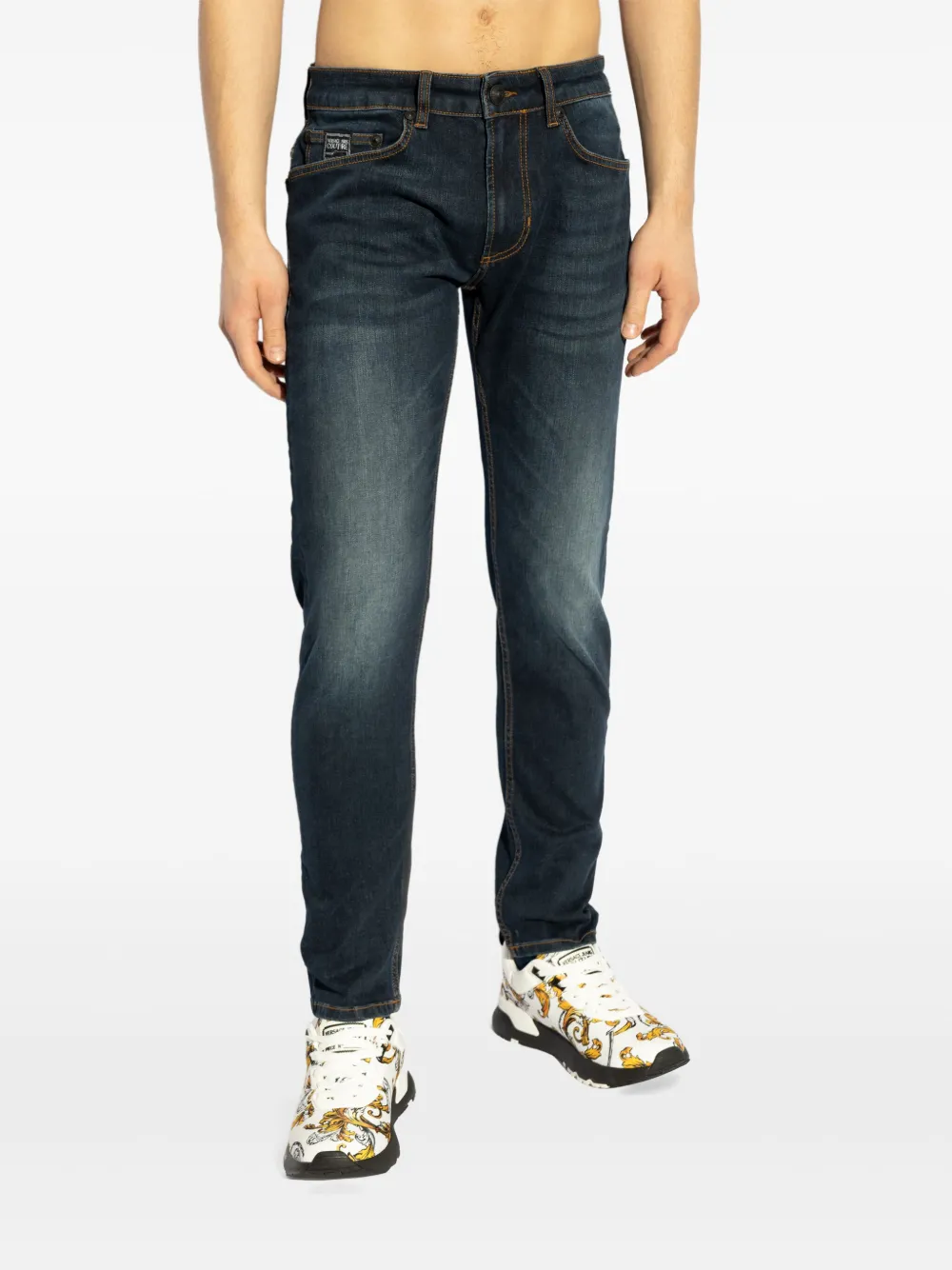 VERSACE JEANS COUTURE LOGO-PATCH JEANS