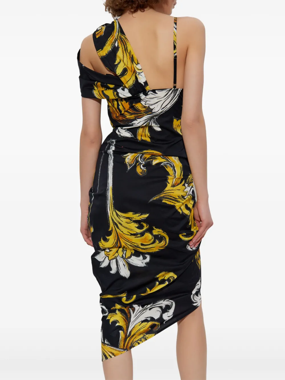 Versace Jeans Couture Jurk met barokprint Zwart