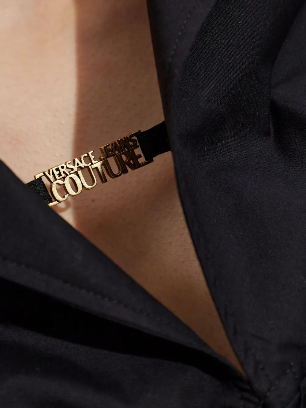 Shop Versace Jeans Couture Drape Detailing Shirt In Black