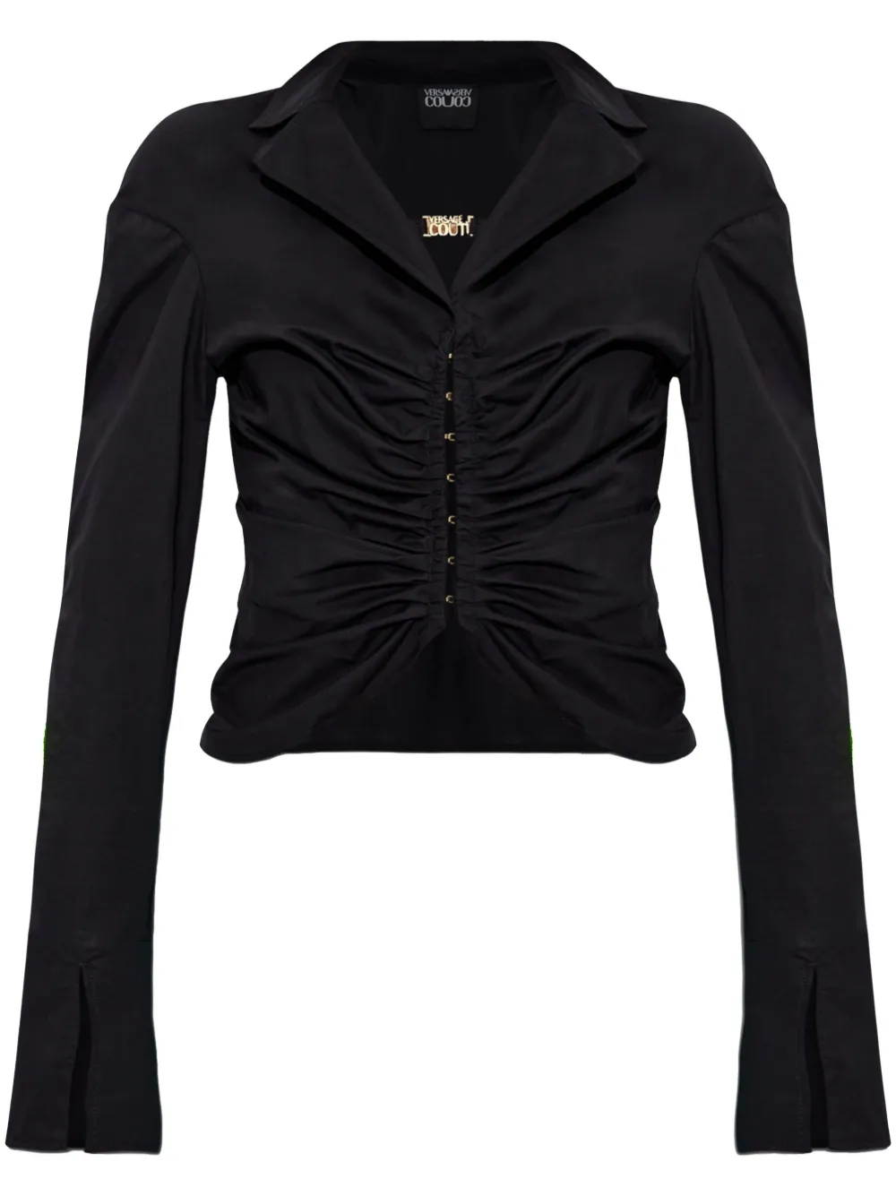 Versace Jeans Couture Blouse met gedrapeerd detail Zwart