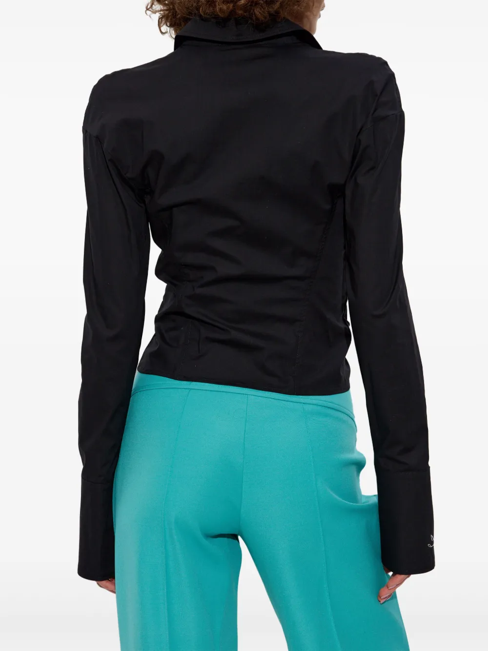 Shop Versace Jeans Couture Drape Detailing Shirt In Black