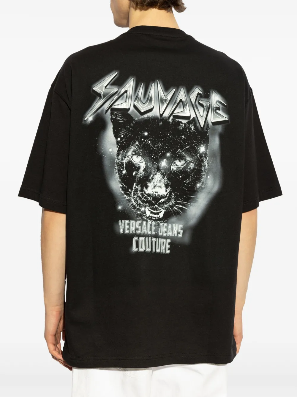 Versace Jeans Couture T-shirt met print Zwart