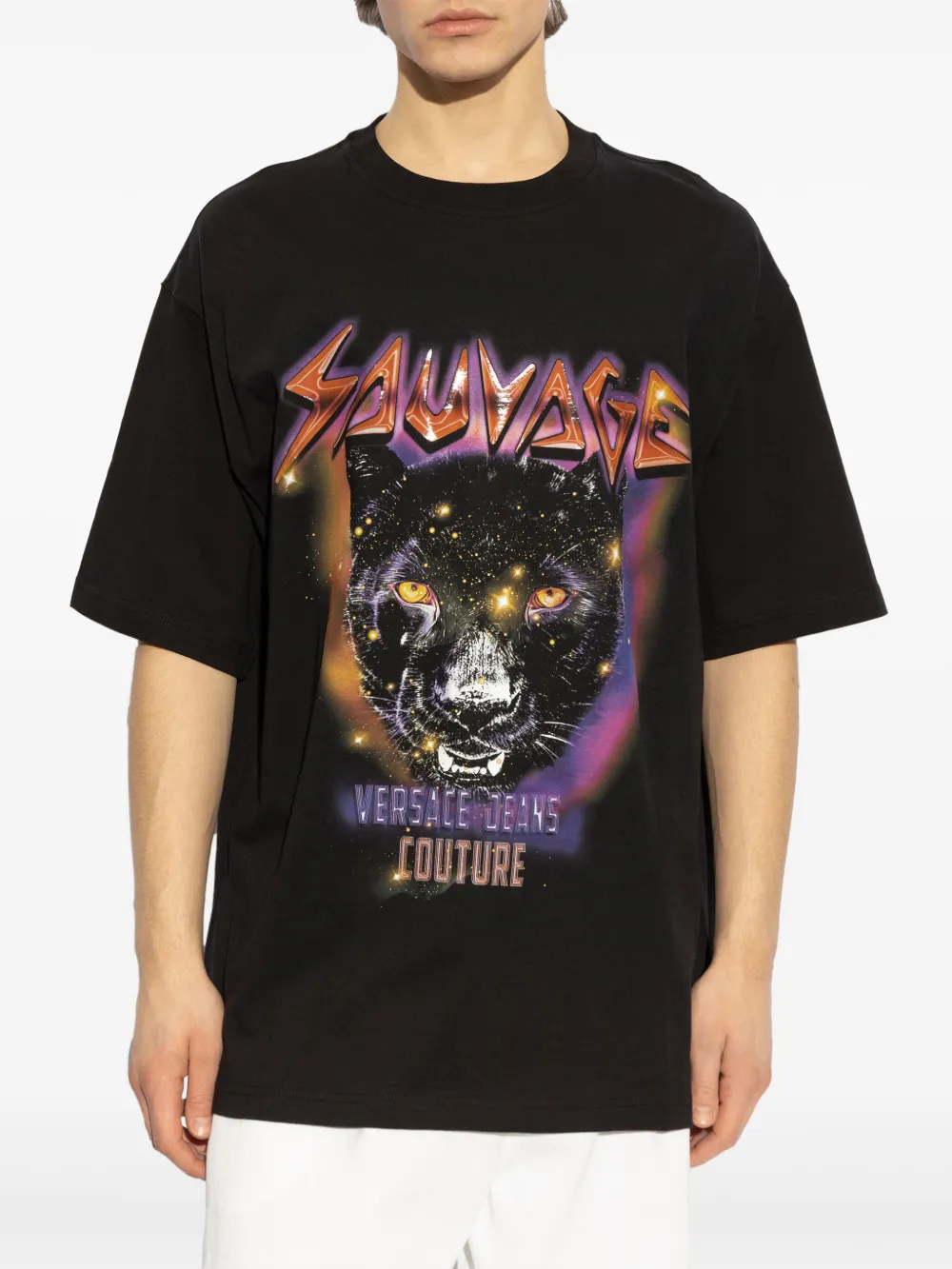Versace Jeans Couture T-shirt met print Zwart