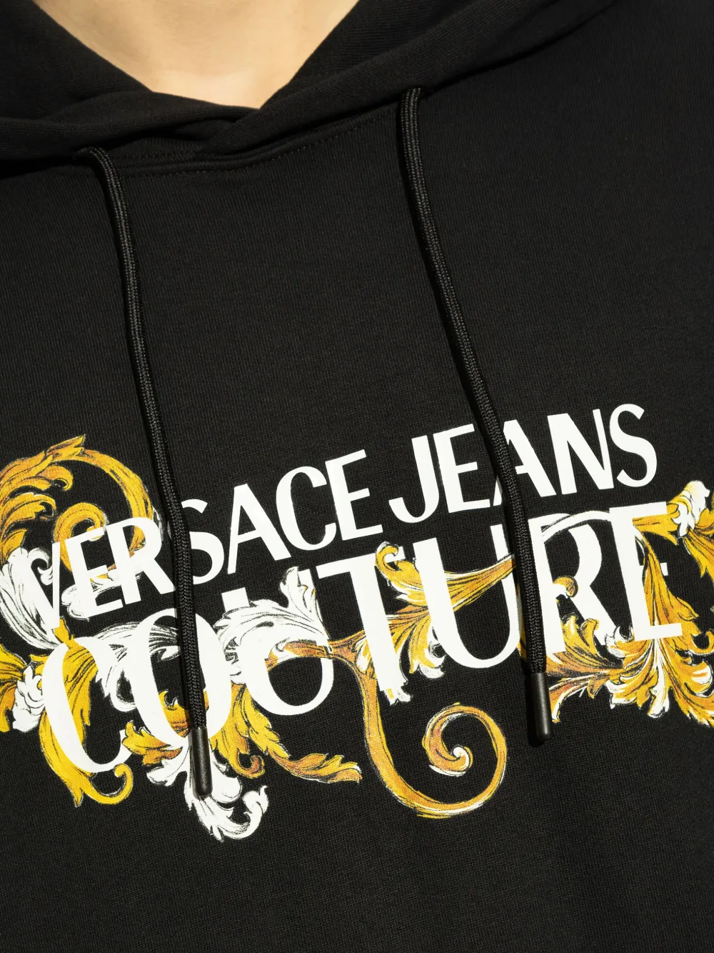 Versace Jeans Couture Hoodie met logo Zwart