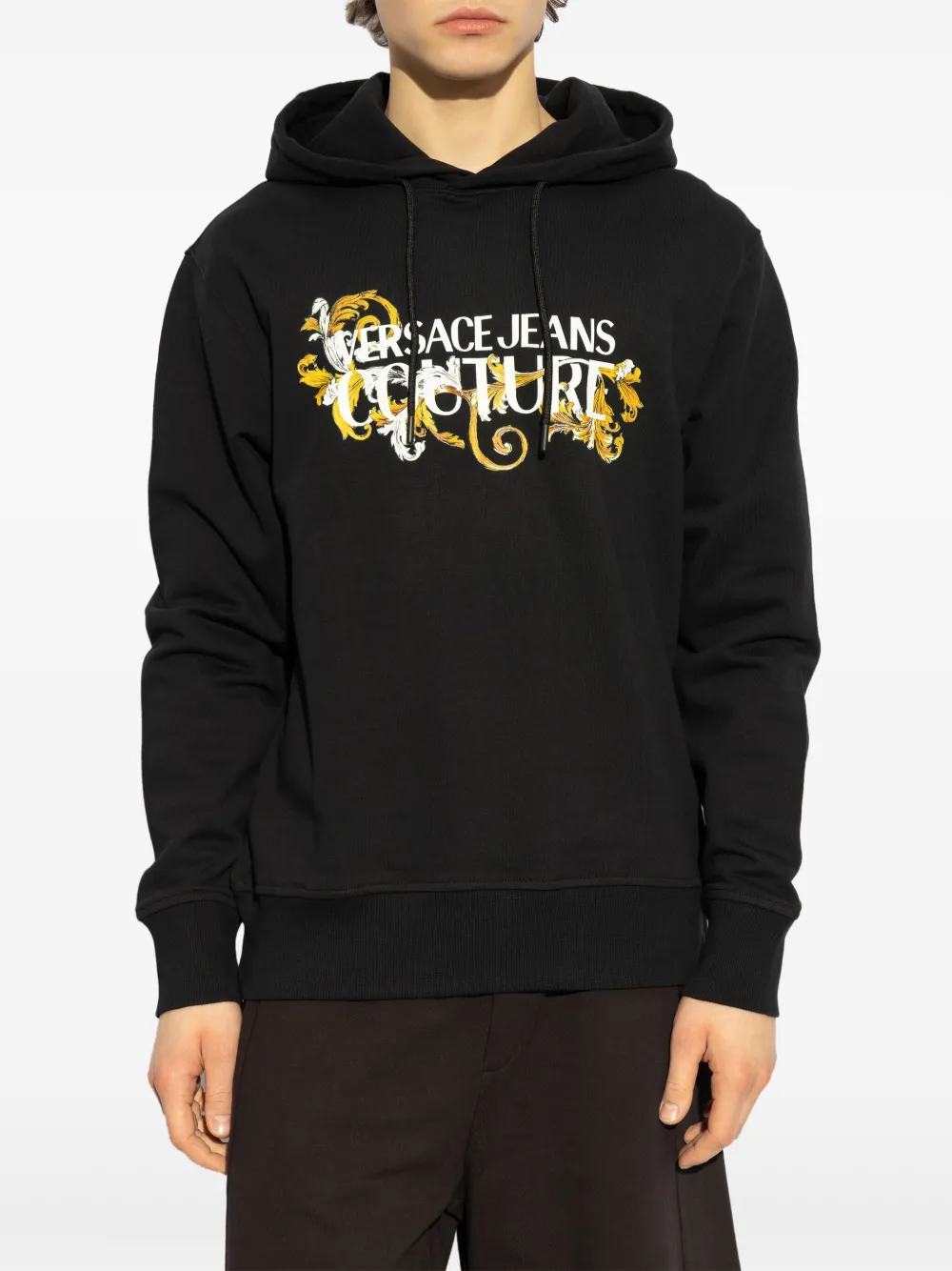 Versace Jeans Couture Hoodie met logo Zwart