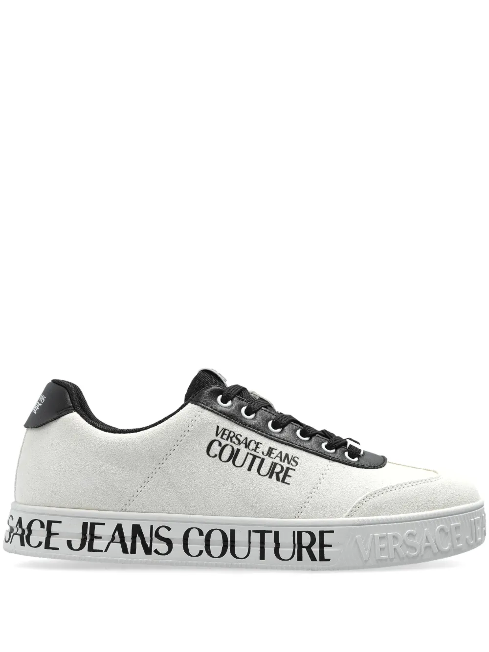 Versace Jeans Couture suede trainers White