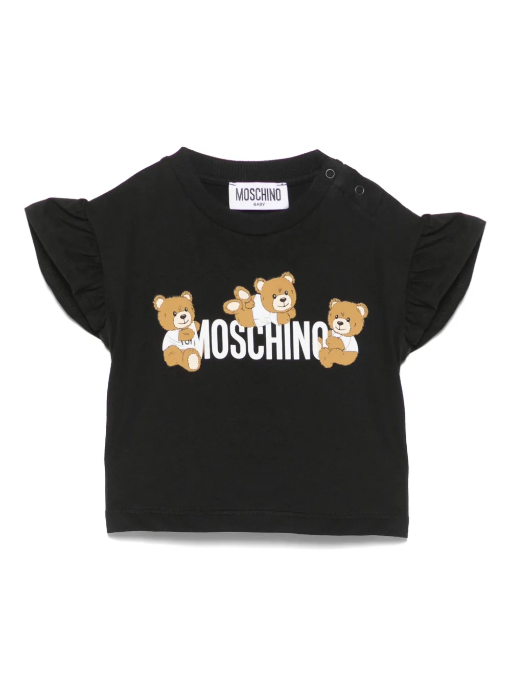 Moschino Kids T-shirt met teddybeerprint Zwart