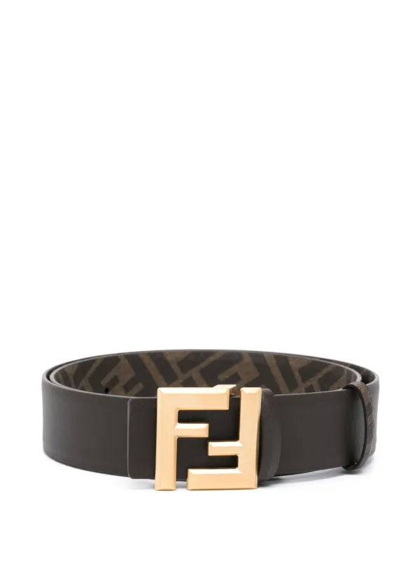 Fendi Reversible Belt FF Belt Leather Beige | Fendi main image 4