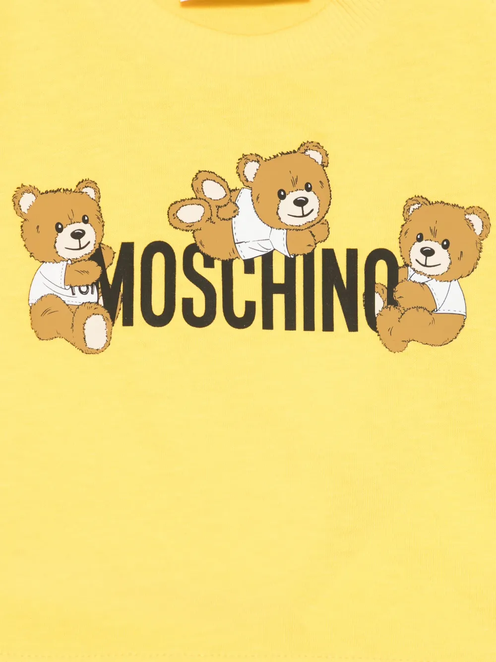 Moschino Kids T-shirt met teddybeerprint Geel