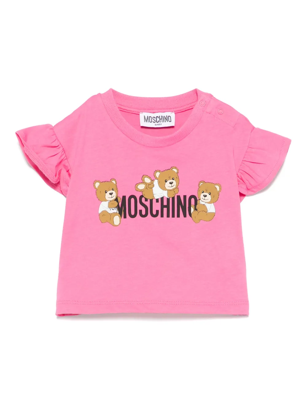 Moschino Kids T-shirt met teddybeerprint Roze