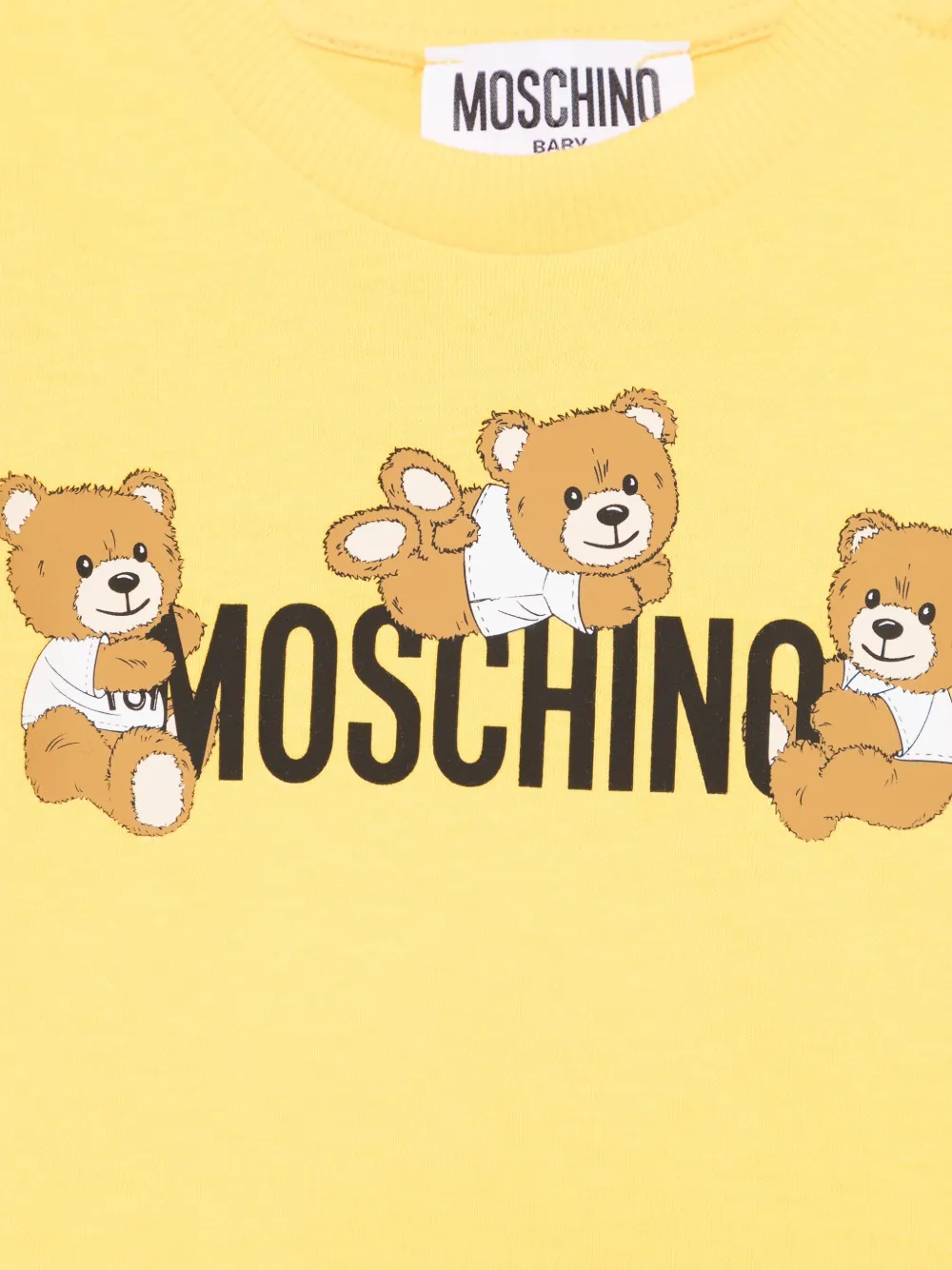 Moschino Kids T-shirt met teddybeerprint Geel