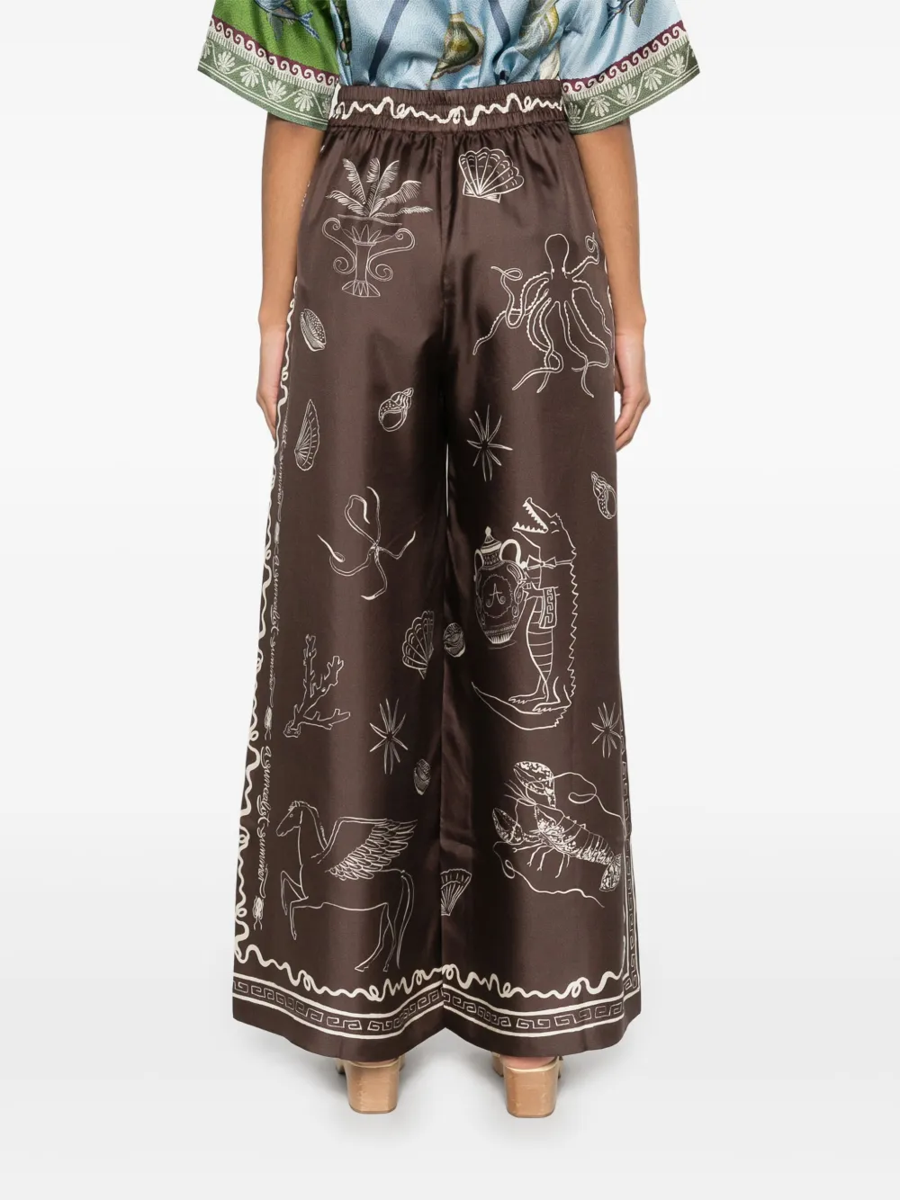 ALEMAIS Sammy zijden broek Bruin
