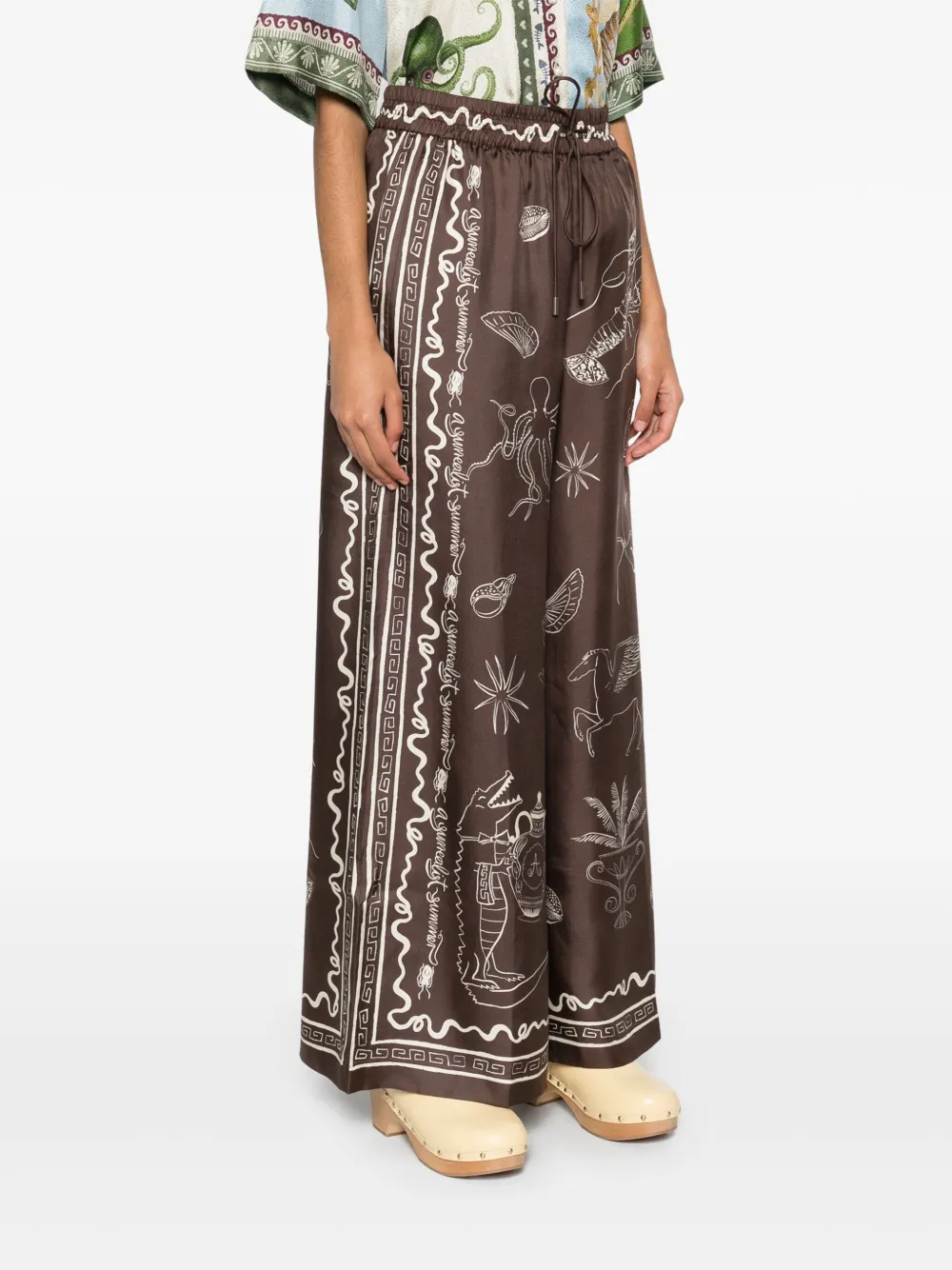 ALEMAIS Sammy zijden broek Bruin