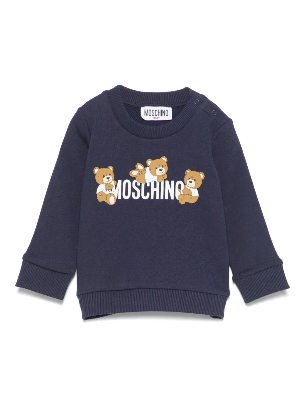 Moschino Kids Sweater met teddybeerprint Blauw