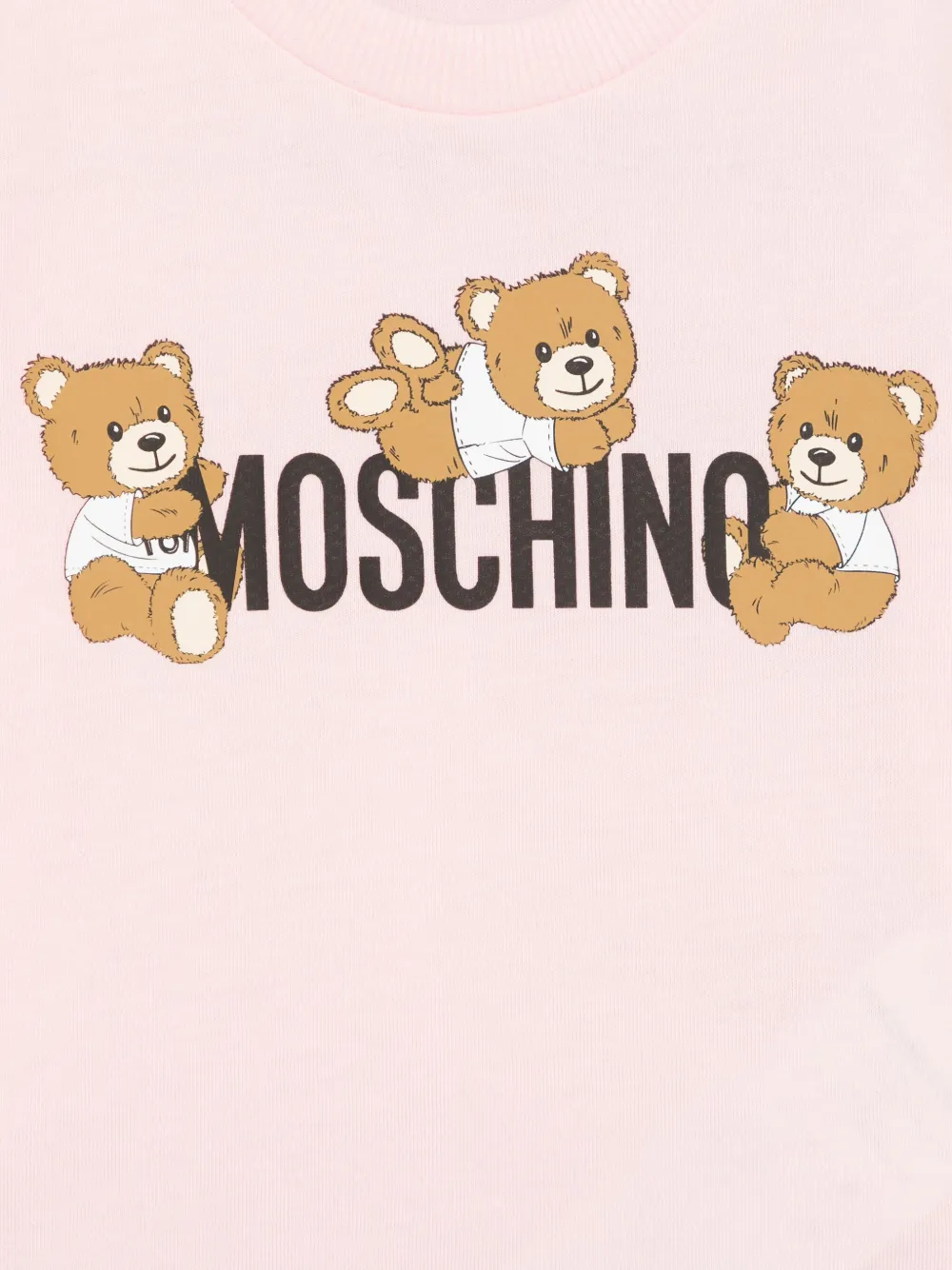 Moschino Kids T-shirt met teddybeerprint Roze
