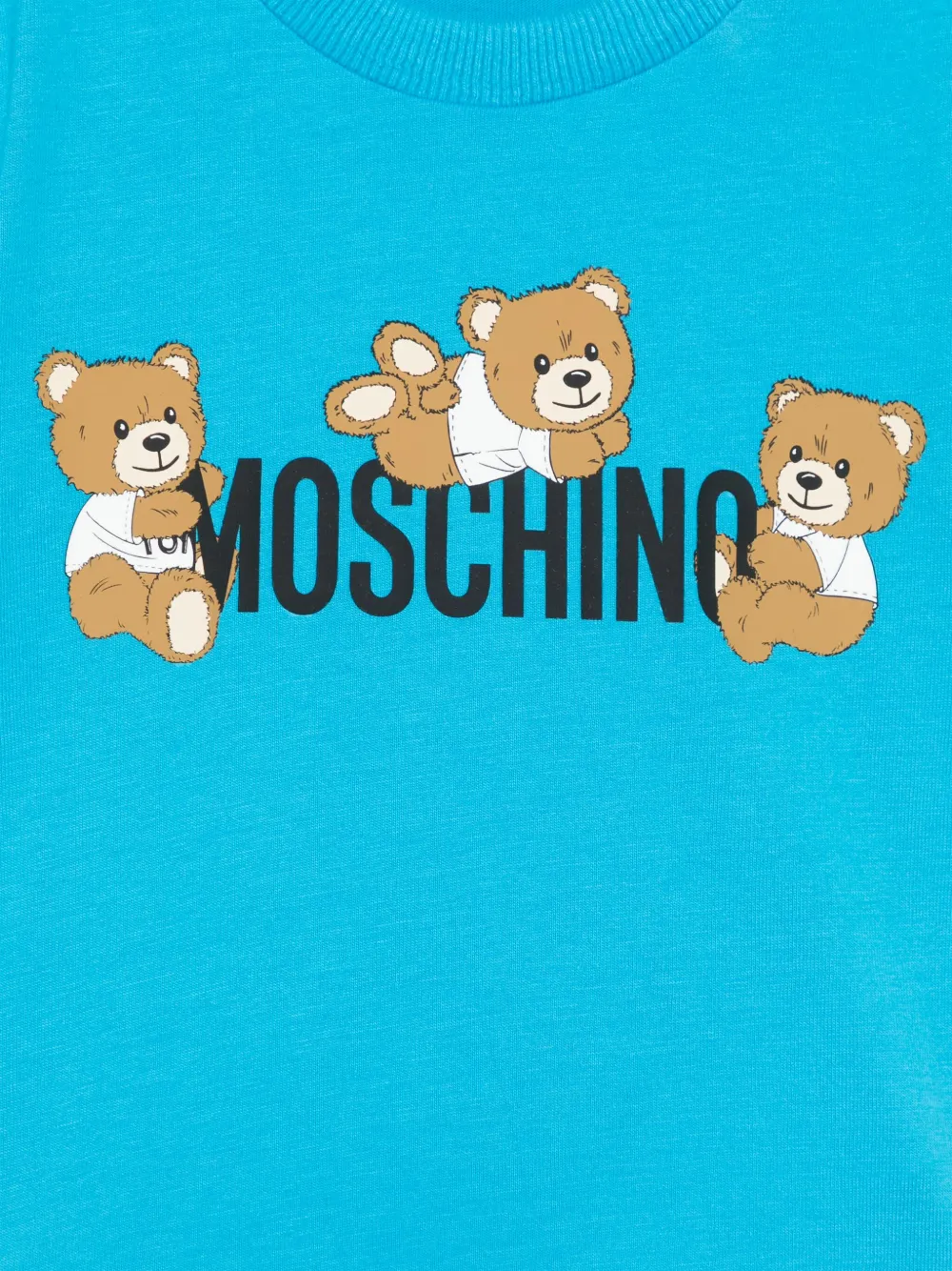 Moschino Kids T-shirt met teddybeerprint Blauw