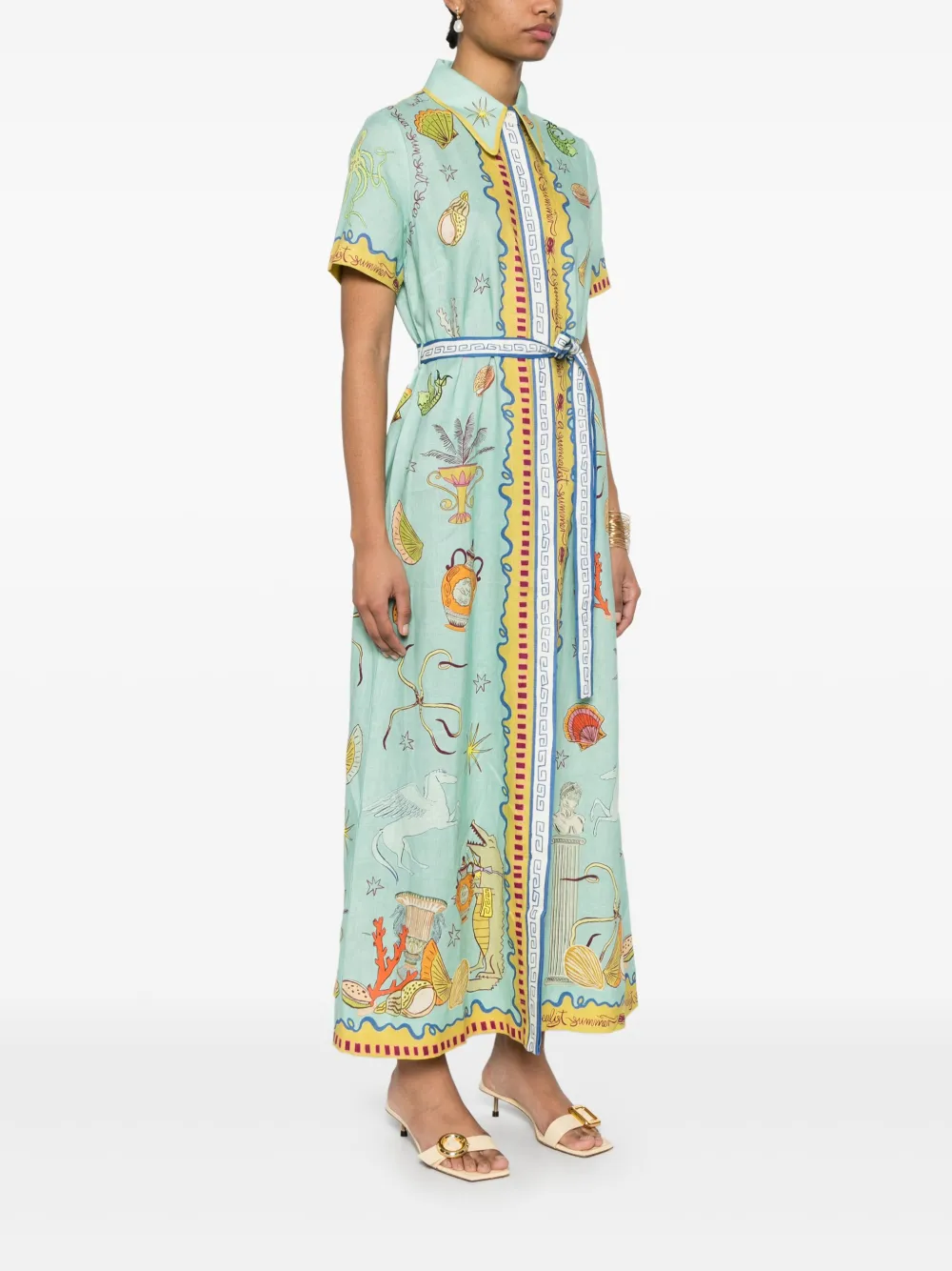 ALEMAIS Surrealist Summer blousejurk Groen