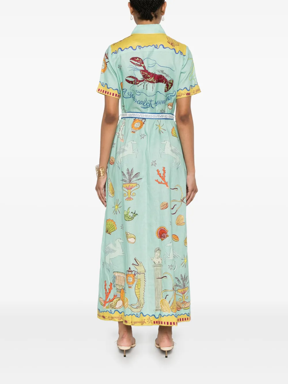 ALEMAIS Surrealist Summer blousejurk Groen