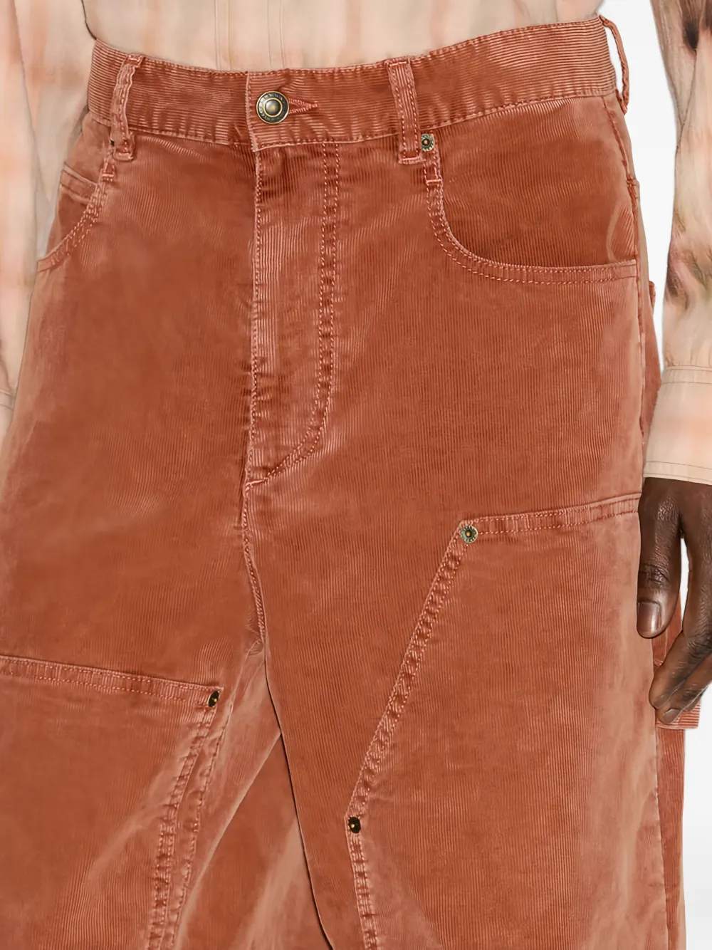 Isabel Marant Lorson Wide Leg Stretch Cotton Corduroy Pants In Brown
