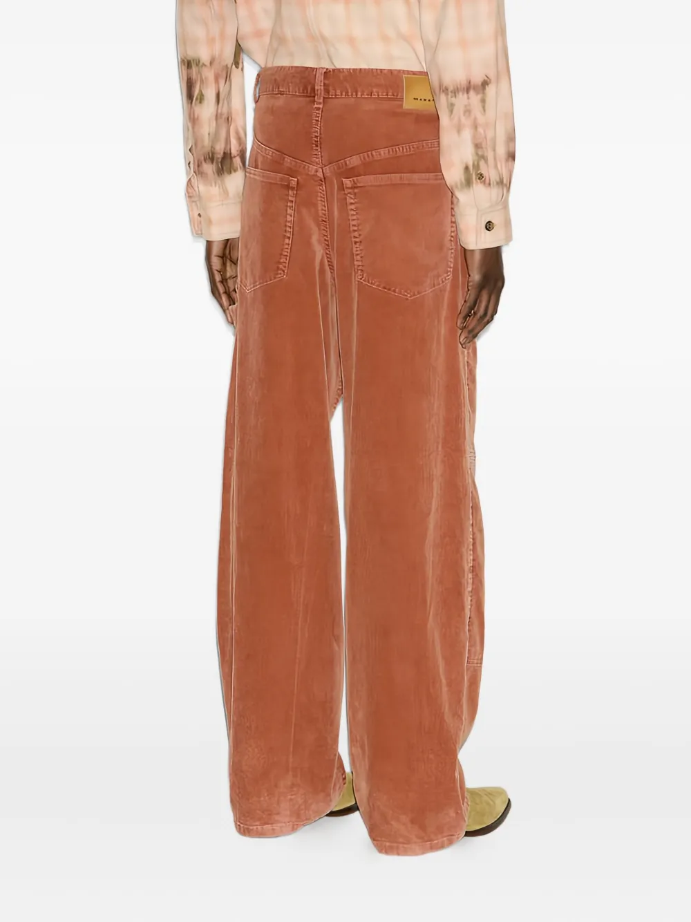 Isabel Marant Lorson Wide Leg Stretch Cotton Corduroy Pants In Brown