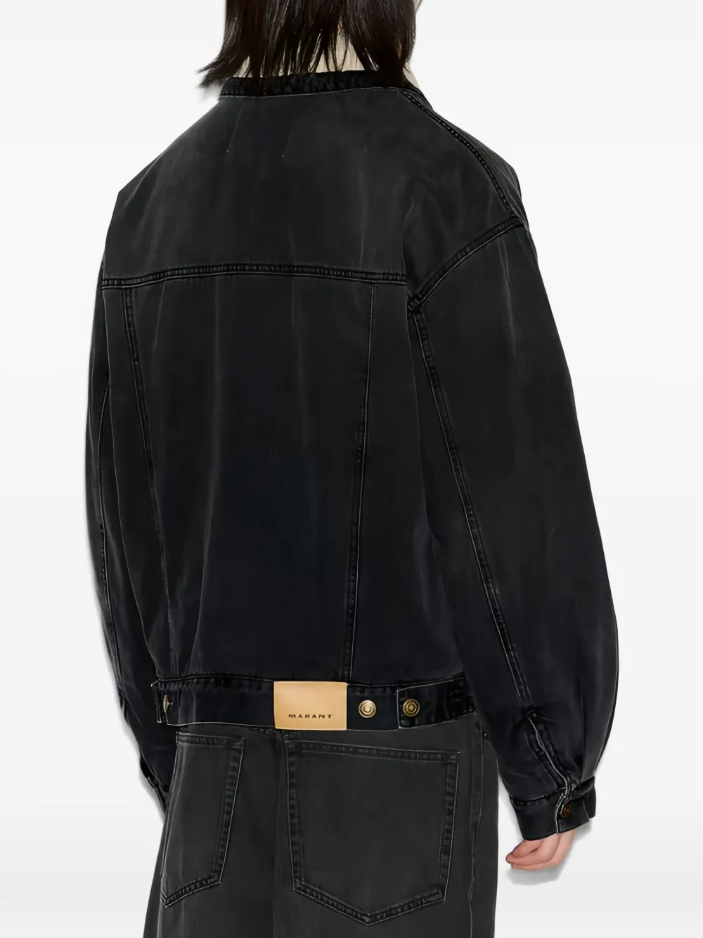 Isabel Marant Shearling Collar Buttoned Jackson Jacket In Black