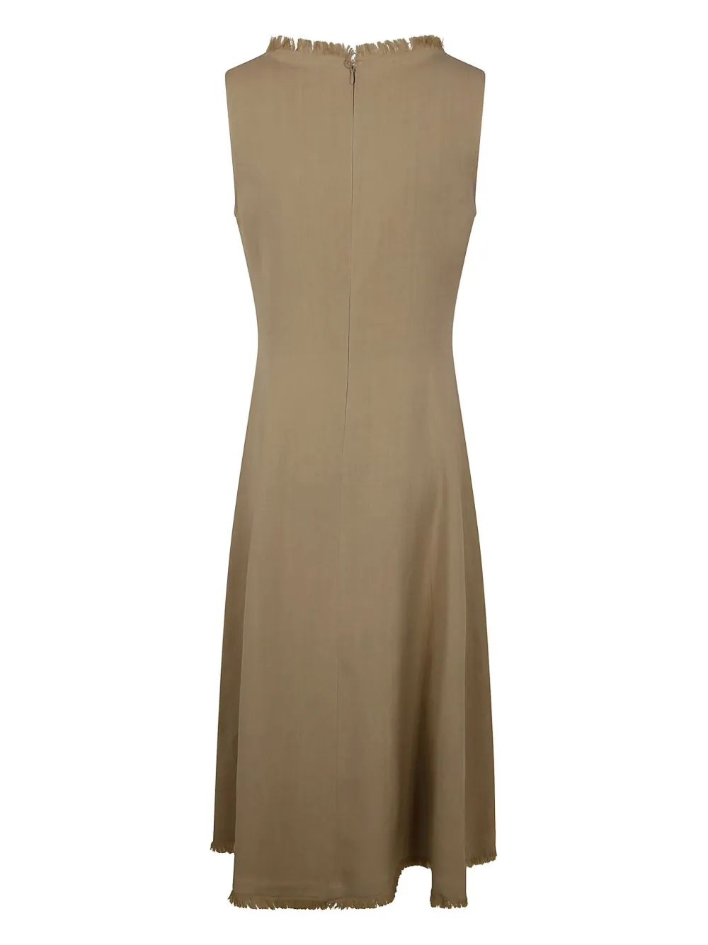 Antonelli frayed neckline dress - Beige