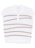 Peserico striped polo shirt - White