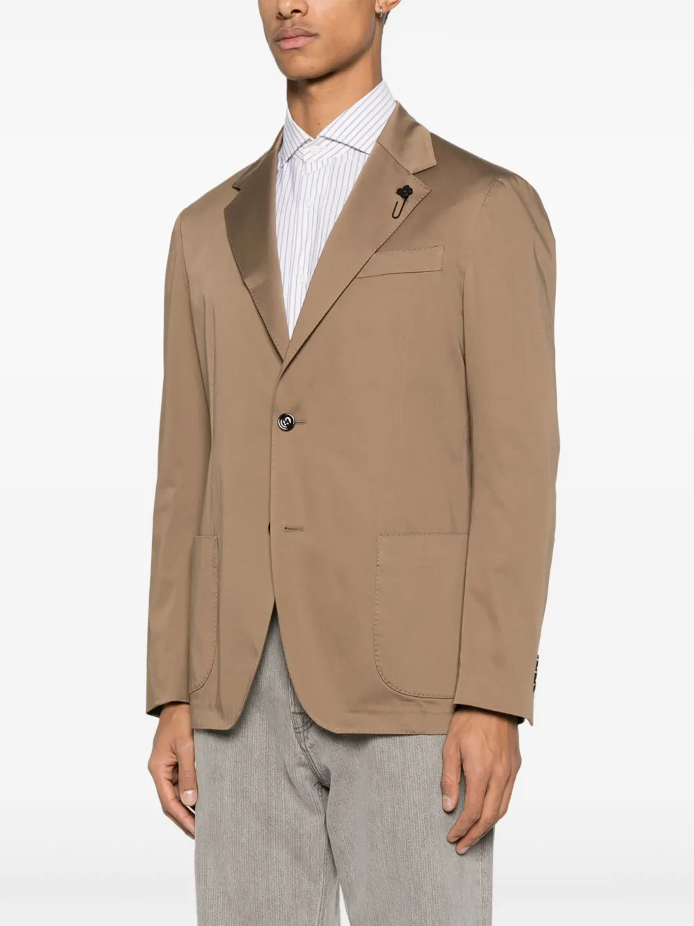 Lardini Blazer met enkele rij knopen Bruin