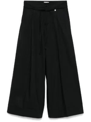 パンツ LIU JO WIDE LEG PANTS Wide-leg trousers with belt colour black | Liu Jo