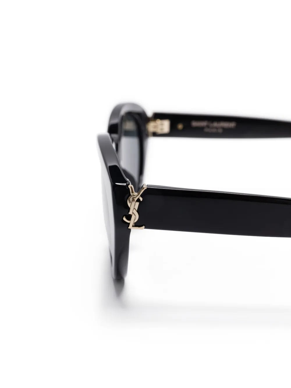 Saint Laurent Eyewear Zonnebril met ovalen montuur Zwart