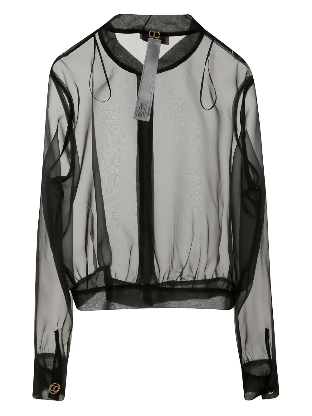 TWINSET transparent bomber jacket - Zwart