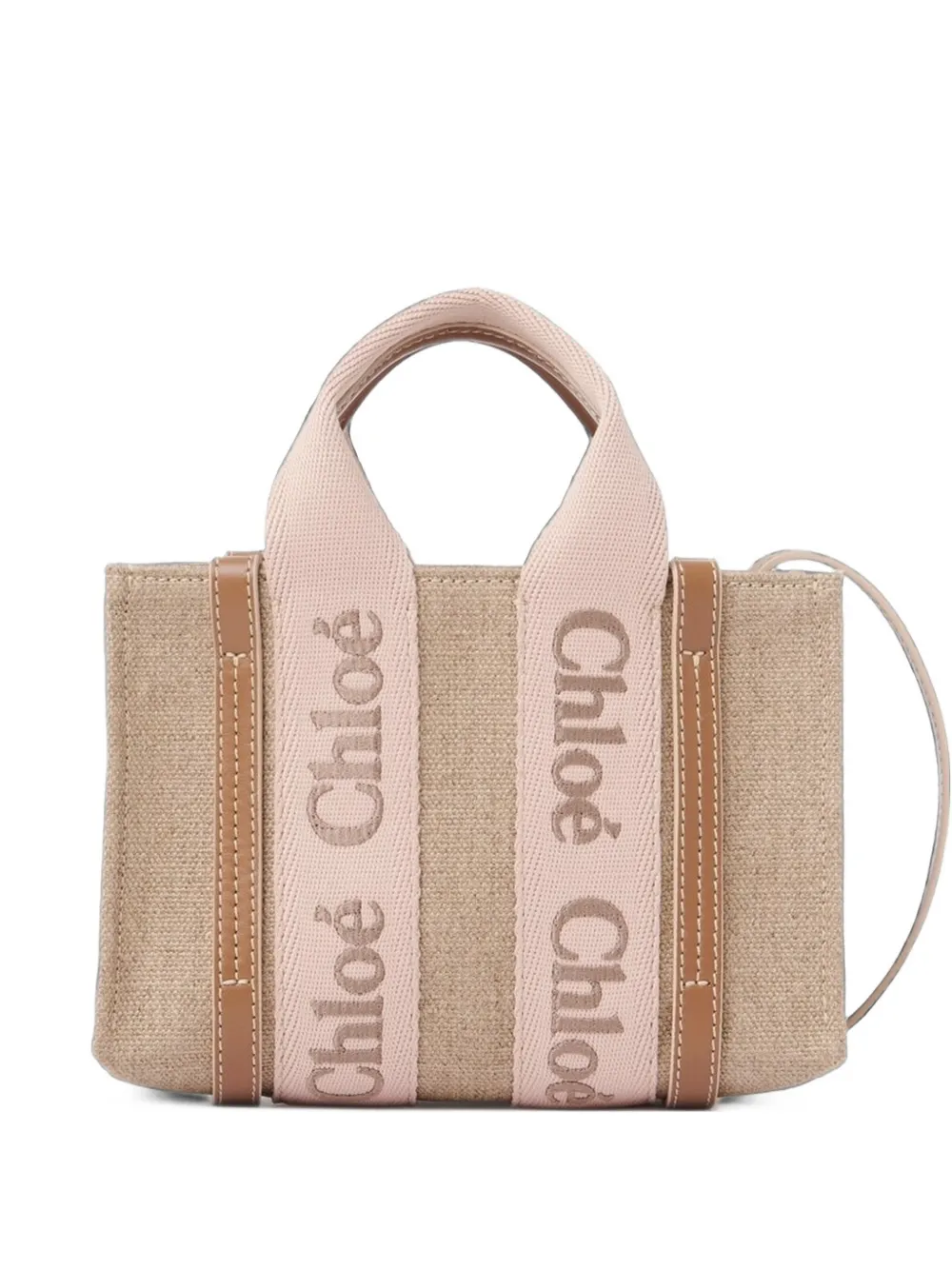 Chloé mini Woody tote bag in linen