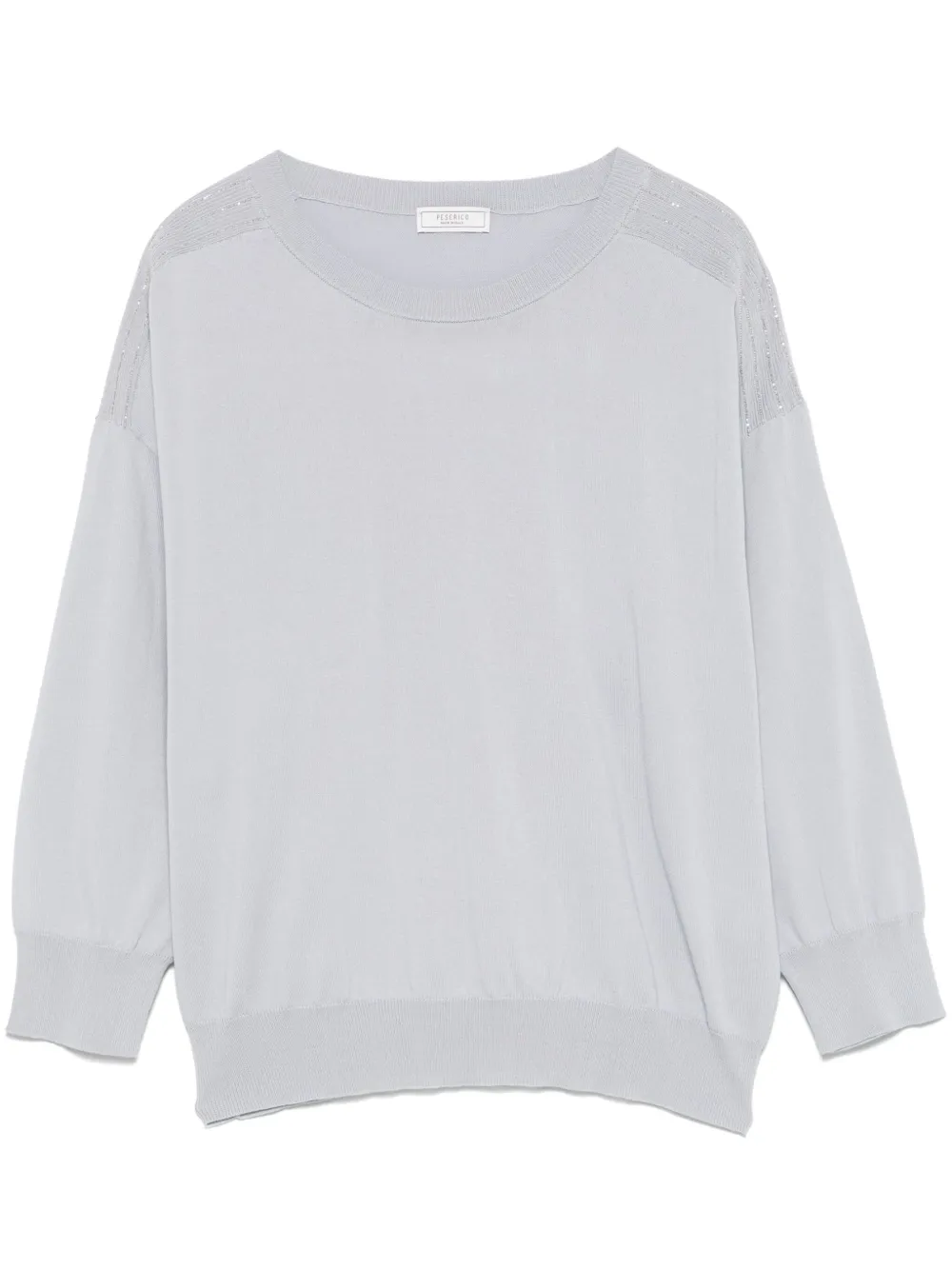 Shop Peserico Sequin-embellished Knit Top In Blue