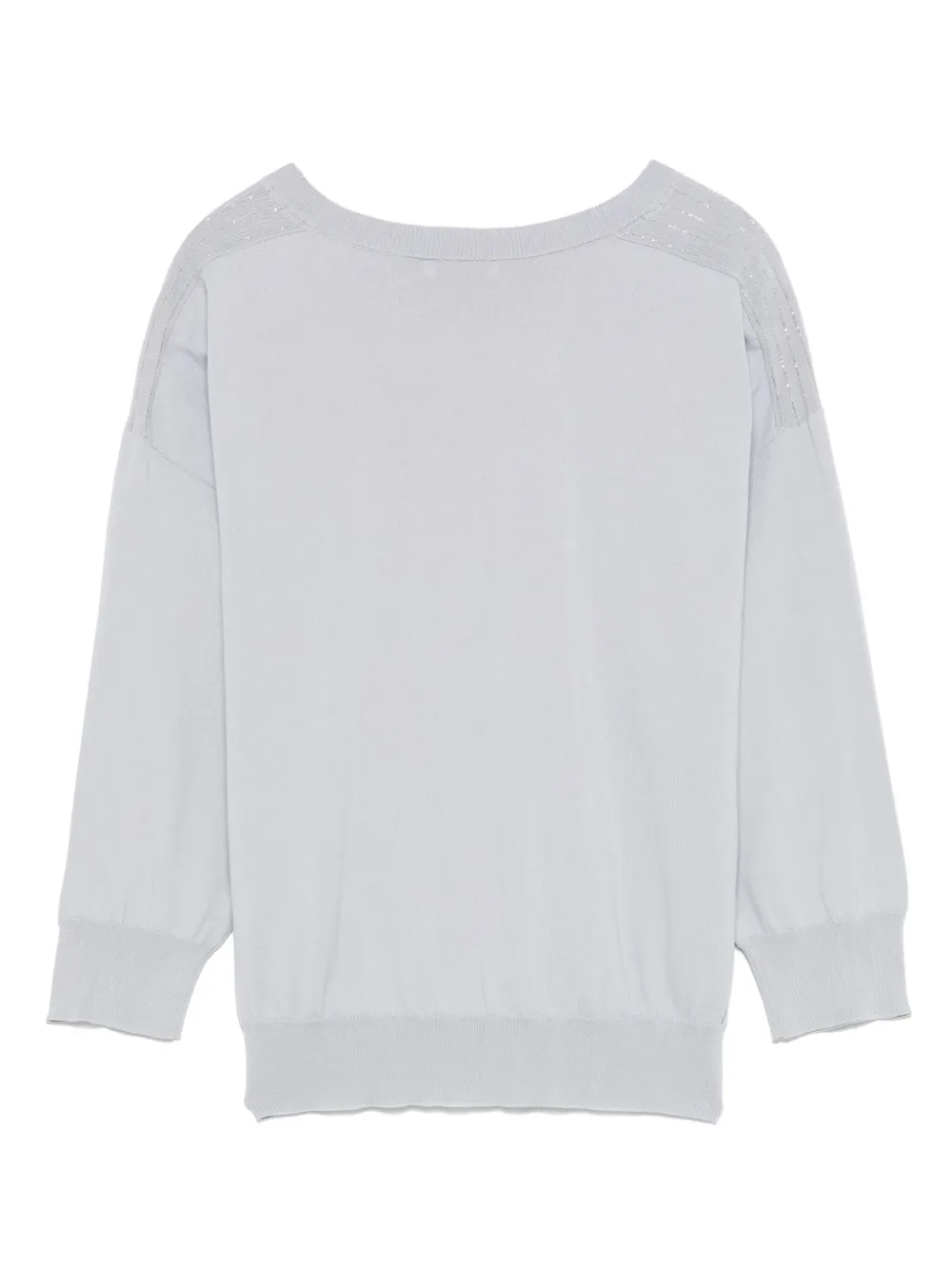 Shop Peserico Sequin-embellished Knit Top In Blue