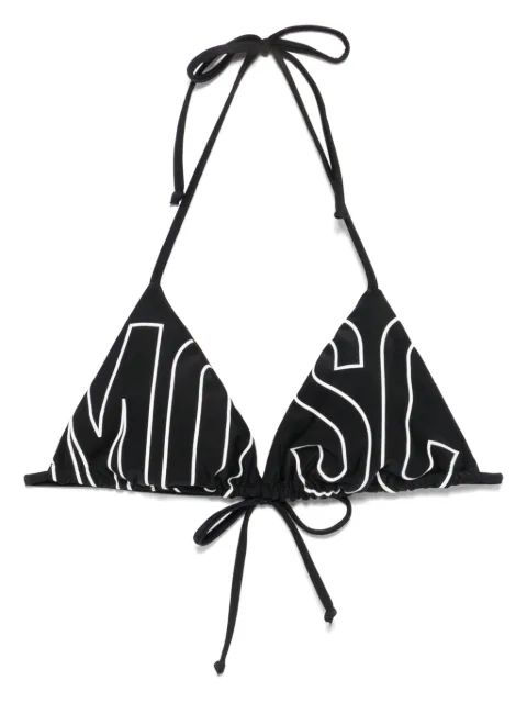 Moschino logo-print bikini top