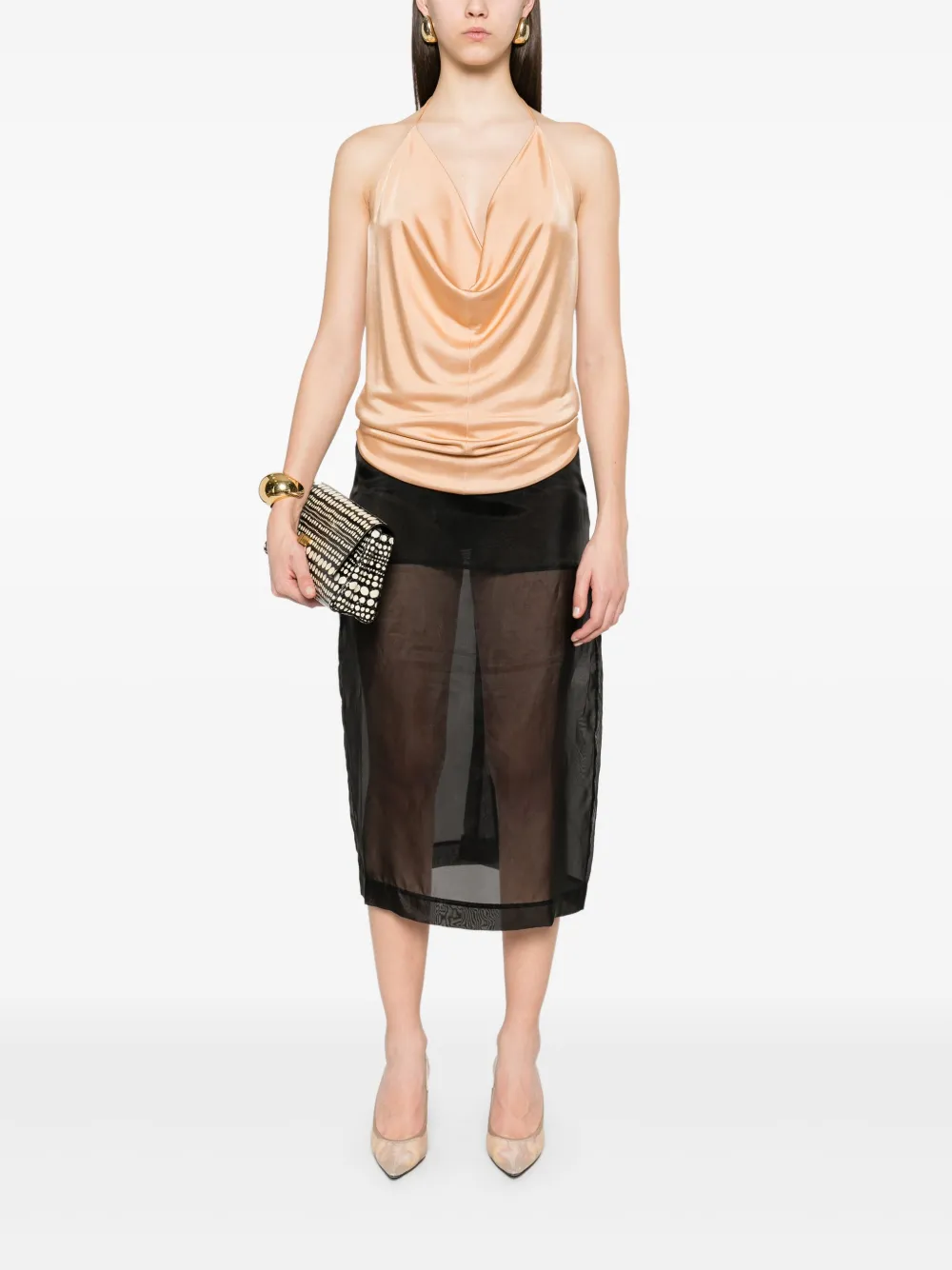 TOM FORD Top met col - Beige