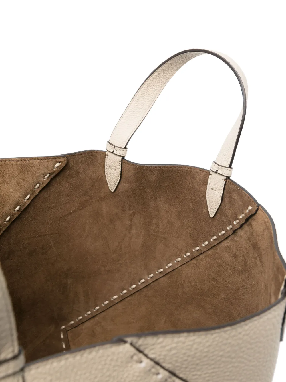 FENDI Selleria Diagonal kleine shopper Beige