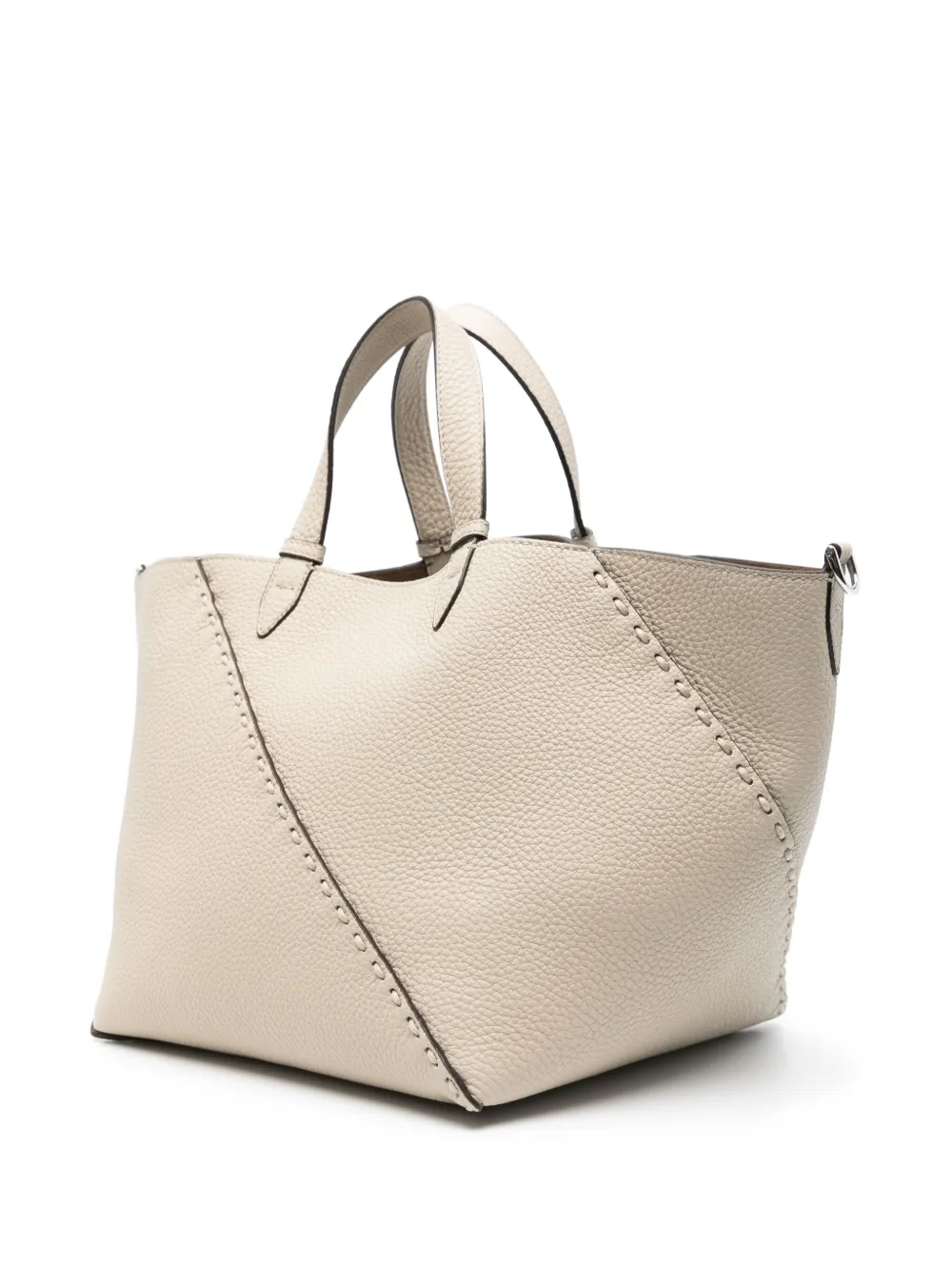 FENDI Selleria Diagonal kleine shopper Beige