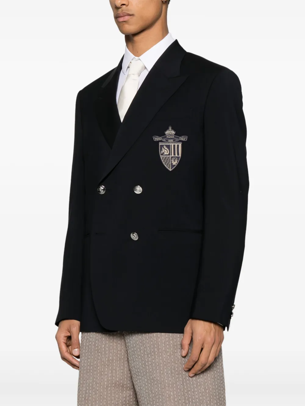 FENDI Blazer met patch-detail Blauw