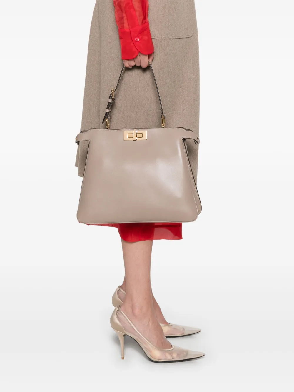 FENDI Peekaboo medium schoudertas - Beige