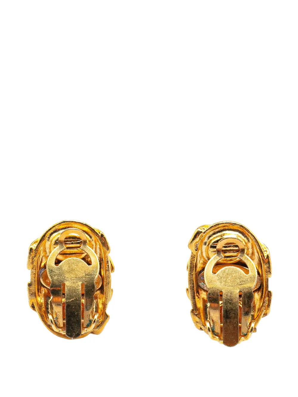 CHANEL Pre-Owned 1994 Gold Plated CC Clip On Earrings costume earrings - Goud