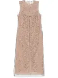 FENDI floral-lace midi dress - Neutrals