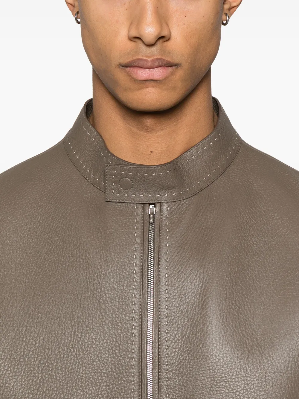 FENDI Bikerjack van bewerkt leer Bruin