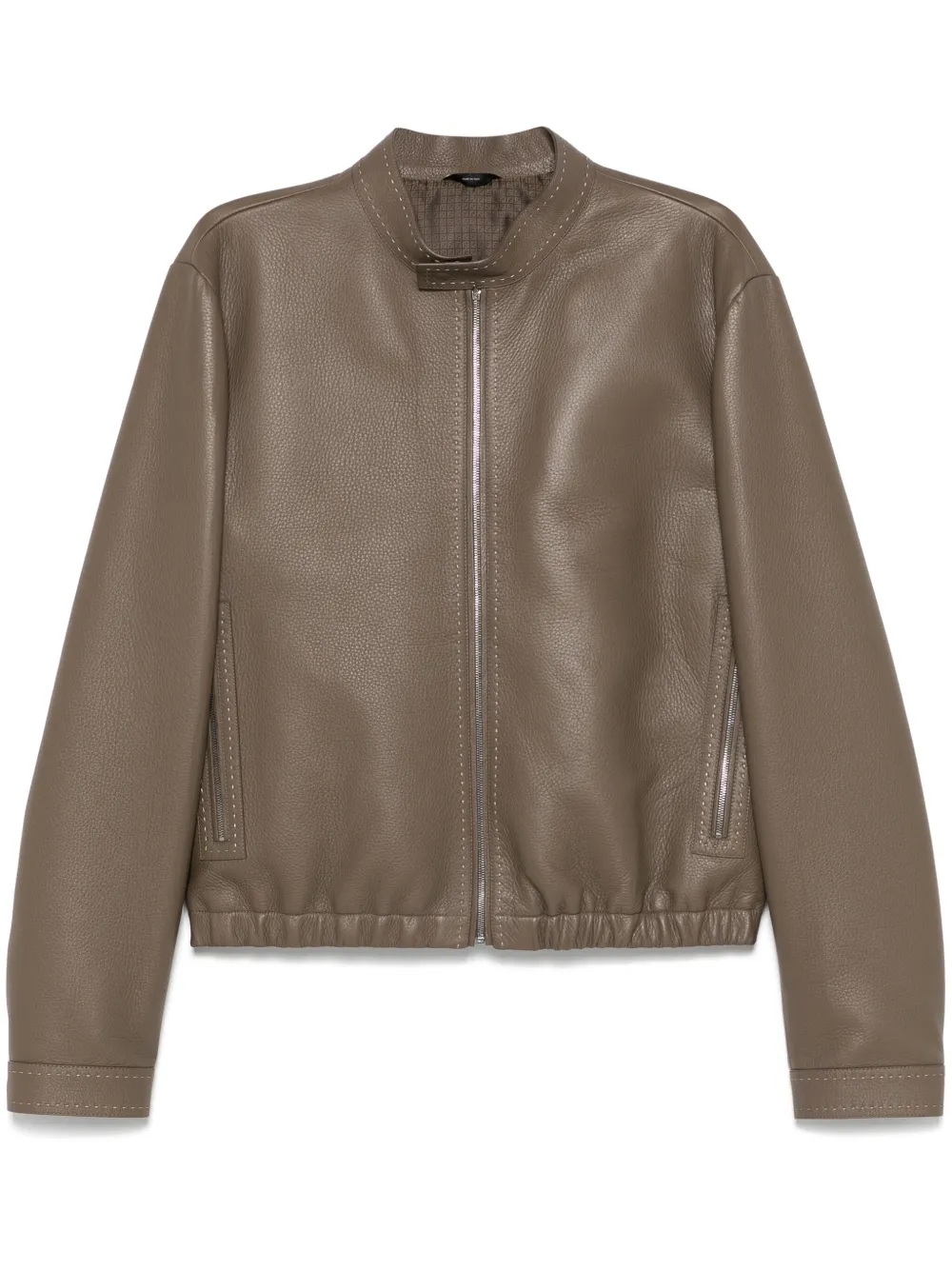 FENDI Bikerjack van bewerkt leer Bruin
