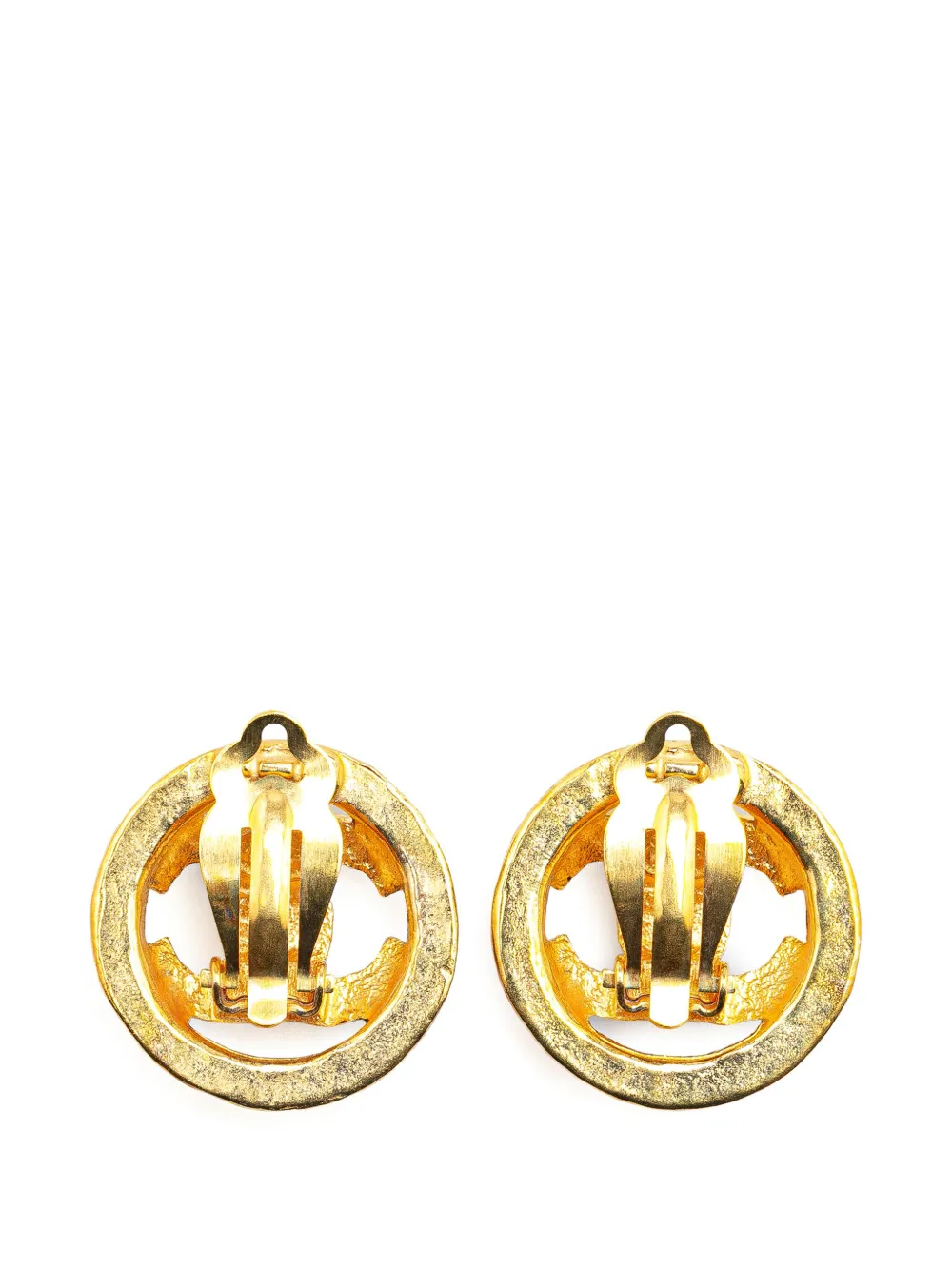 CHANEL Pre-Owned 1994 Gold Plated CC Round Clip on Earrings costume earrings - Goud