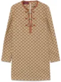 Gucci GG-canvas Horsebit-detail mini dress - Brown