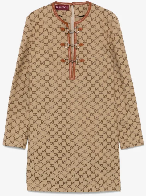 Gucci GG-canvas Horsebit-detail mini dress